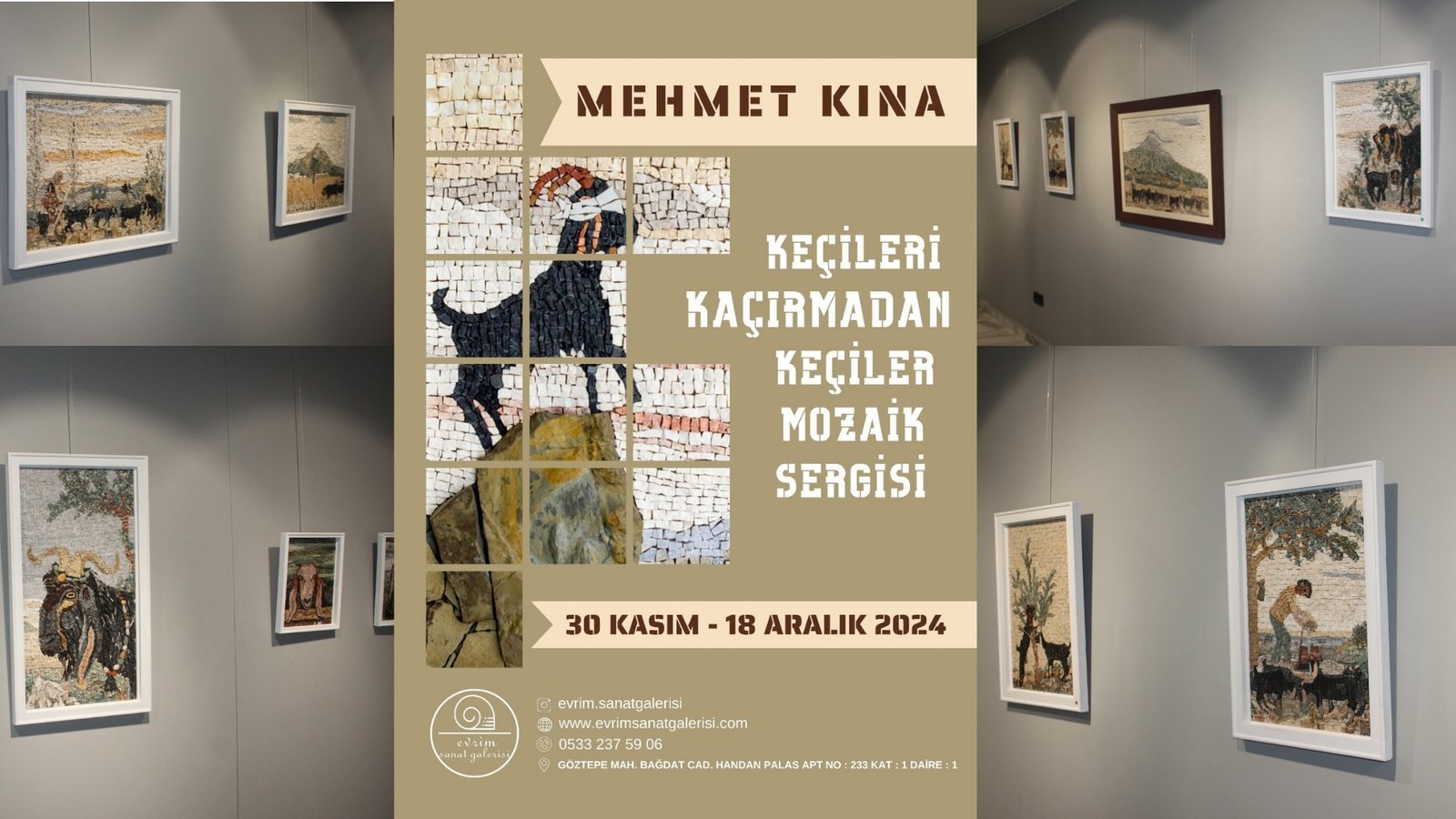 Mehmet Kına'nın Keçileri Kaçırmadan Keçiler Sergisi, Evrim Sanat Galerisi'nde Açıldı (1)